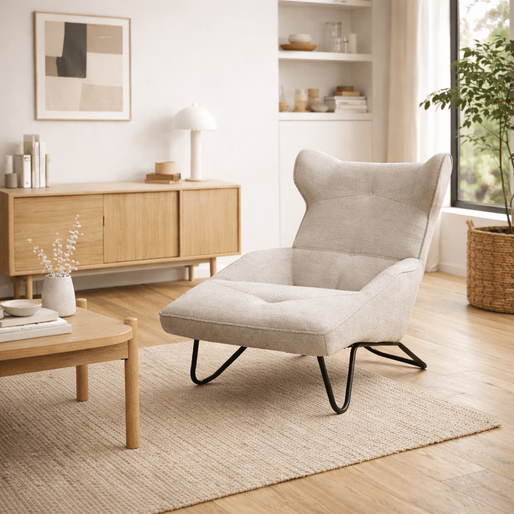 VIGORE | כורסת שזלונג מרופדת בבד אריג - KUALA