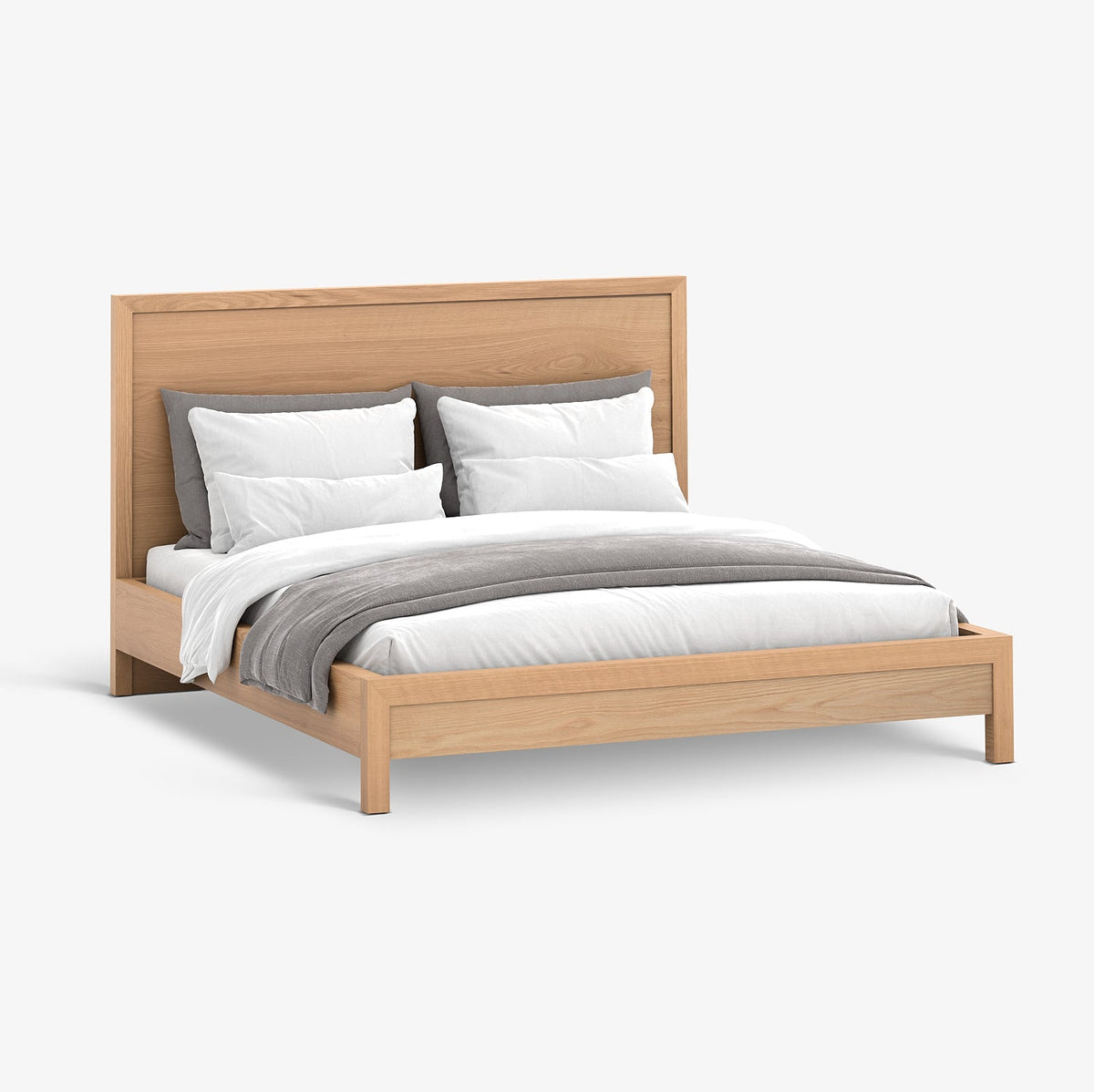 MORTENG | מיטה סקנדינבית מעץ גוון טבעי, מידה 160X200