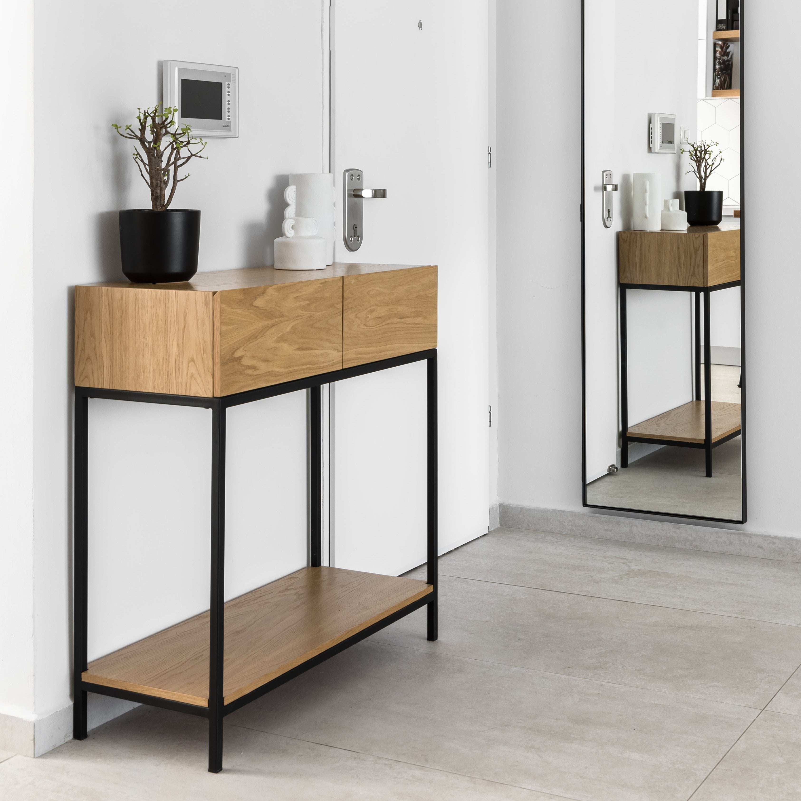 SWOON | קונסולה מעץ ומתכת, עם 2 מגירות ומדף פתוח - KUALA
