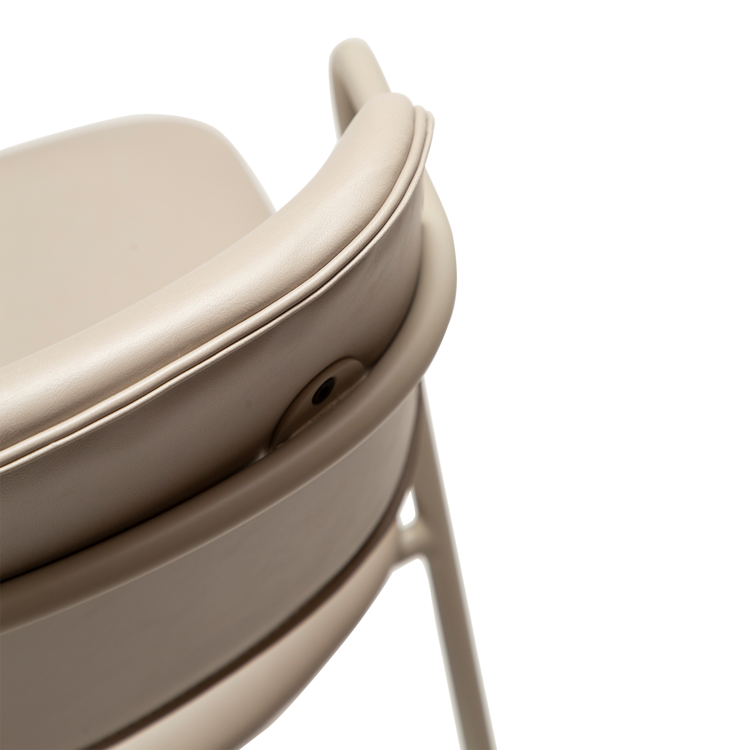 RIMO | כיסא מרופד בבד דמוי עור בשילוב מתכת