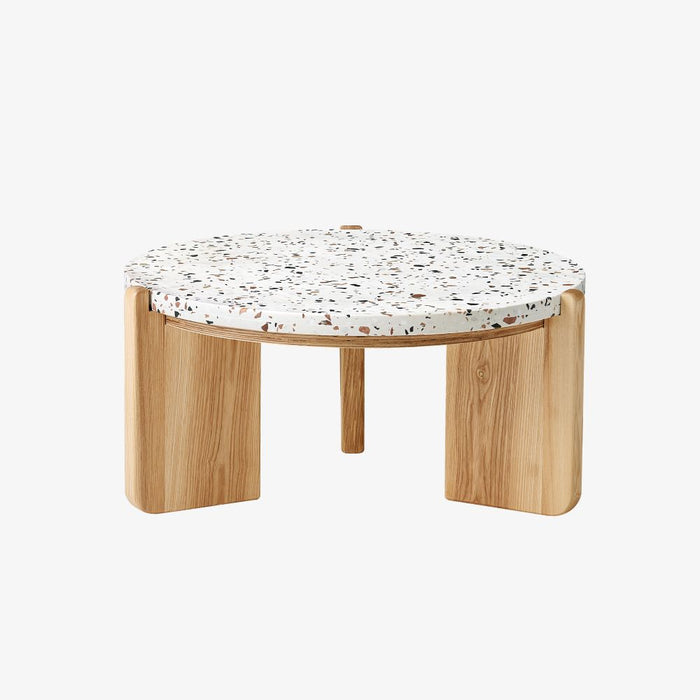 REMY | שולחן סלון עגול בשילוב אבן טרצו