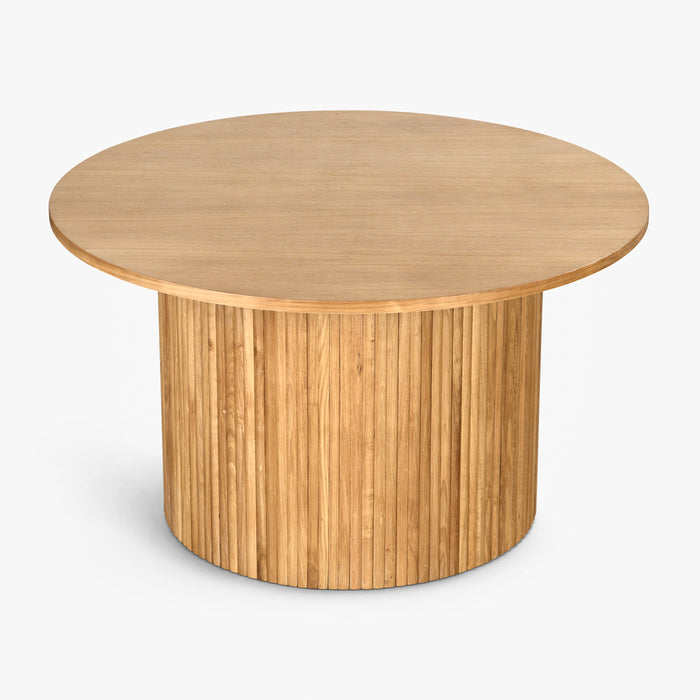 LEXYMER | שולחן סלון סקנדינבי עגול מעץ בגוון טבעי