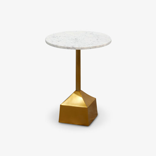 מעבר לעמוד מוצר Tilli | שולחן צד מושלם עם בסיס מוזהב ופלטת שיש