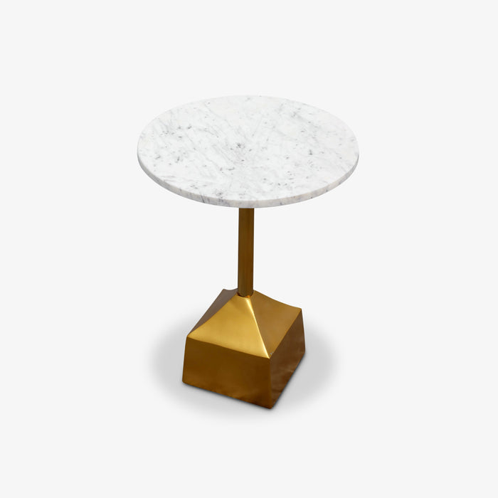 Tilli | שולחן צד מושלם עם בסיס מוזהב ופלטת שיש