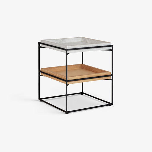 מעבר לעמוד מוצר NORD | שולחן צד עשוי ברזל עץ עם גימור במראה שיש