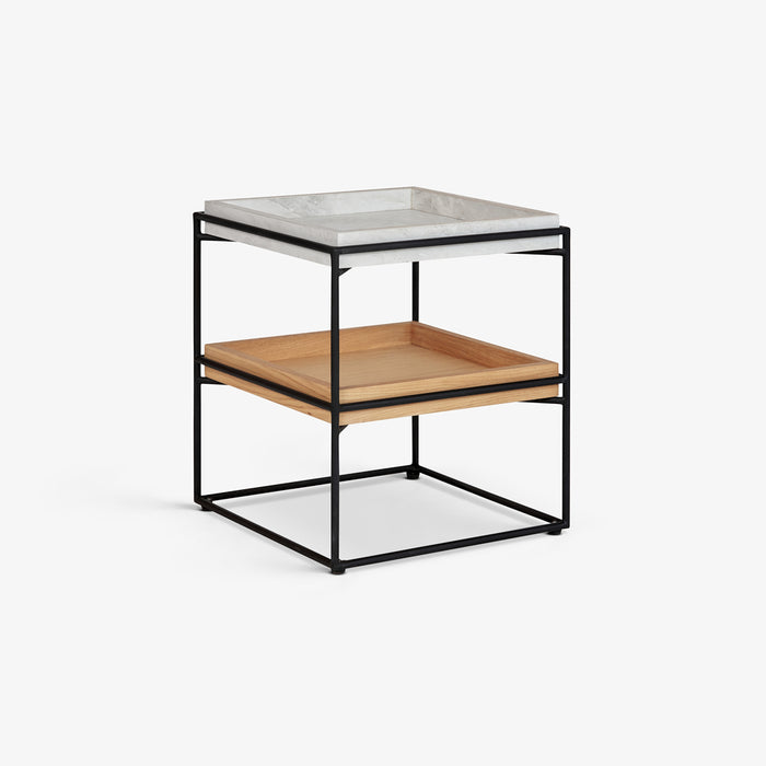 NORD | שולחן צד עשוי ברזל עץ עם גימור במראה שיש
