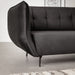 תמונה מזווית מספר 5 של המוצר RADA | ספה דו מושבית שחורה מודרנית עם ריפוד קטיפה רחיצה