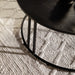 תמונה מזווית מספר 5 של המוצר BRUNA | סט שולחן סלון מעץ אלון מושחר, ובשילוב הדום עגול מרופד בגוון בהיר
