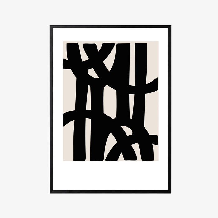 BURK | פרינט דיגיטלי מודרני במסגרת פספרטו ועץ מלא
