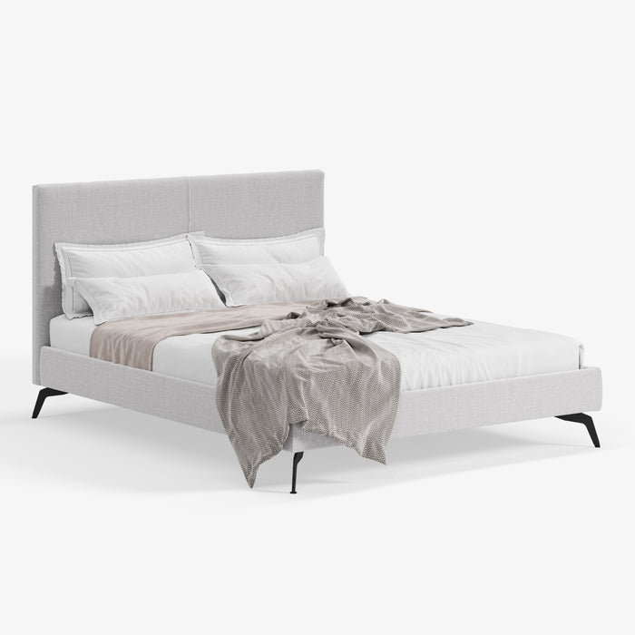 ALEX | מיטה מעוצבת בבד אריג בהיר