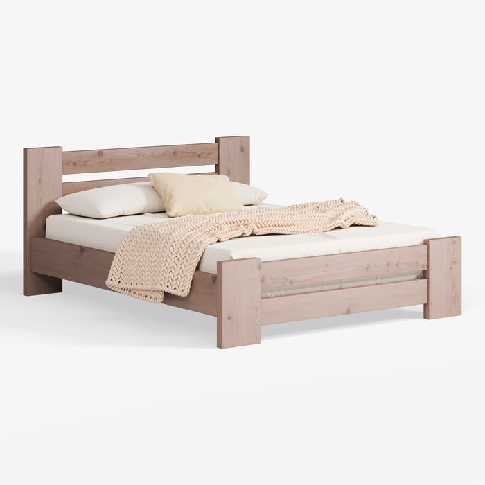 ASPEN | מיטה זוגית מעץ מלא בגוון אפור