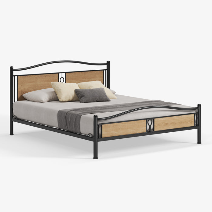 WINDSOR | מיטה זוגית מברזל בשילוב עץ