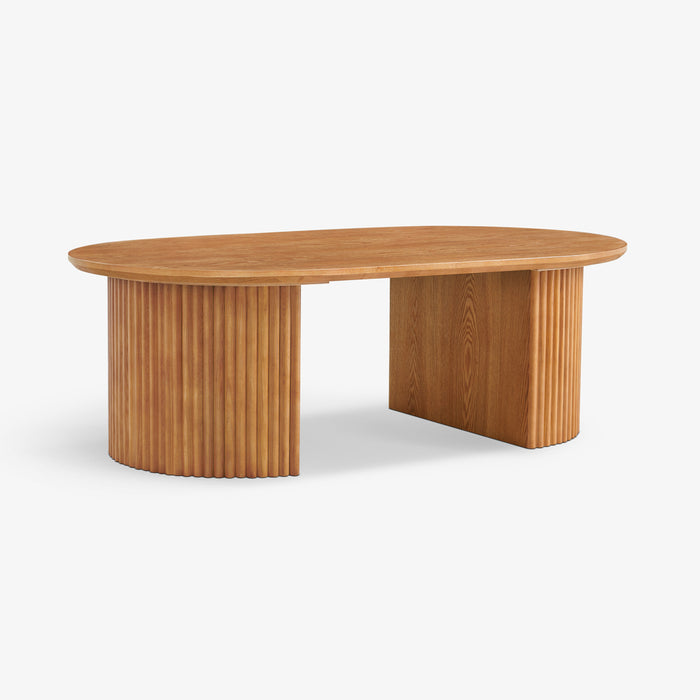 Aadi | שולחן סלון סקנדינבי אובלי מעץ בגוון טבעי