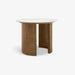 תמונה מזווית מספר 3 של המוצר SOREN | שולחן צד עגול בשילוב עץ אלון מלא ופלטת קרמיקה בגימור שיש