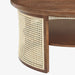 תמונה מזווית מספר 5 של המוצר Beau | שולחן סלון עגול מעץ מלא בגוון אגוז עם מסגרת ראטן