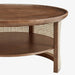 תמונה מזווית מספר 6 של המוצר BEAU | שולחן עגול מעץ מלא בגוון אגוז עם מסגרת ראטן