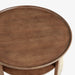 תמונה מזווית מספר 4 של המוצר Beau | שולחן סלון עגול מעץ מלא בגוון אגוז עם מסגרת ראטן