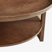 תמונה מזווית מספר 7 של המוצר Beau | שולחן סלון עגול מעץ מלא בגוון אגוז עם מסגרת ראטן