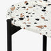 תמונה מזווית מספר 2 של המוצר MEES | שולחן צד אליפטי משיש טרצו ובשילוב ברזל שחור