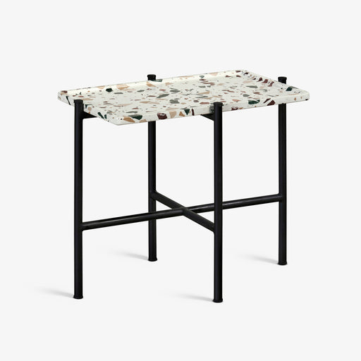 מעבר לעמוד מוצר Elio | שולחן צד מלבני משיש טרצו בשילוב רגלי ברזל מעוצבות