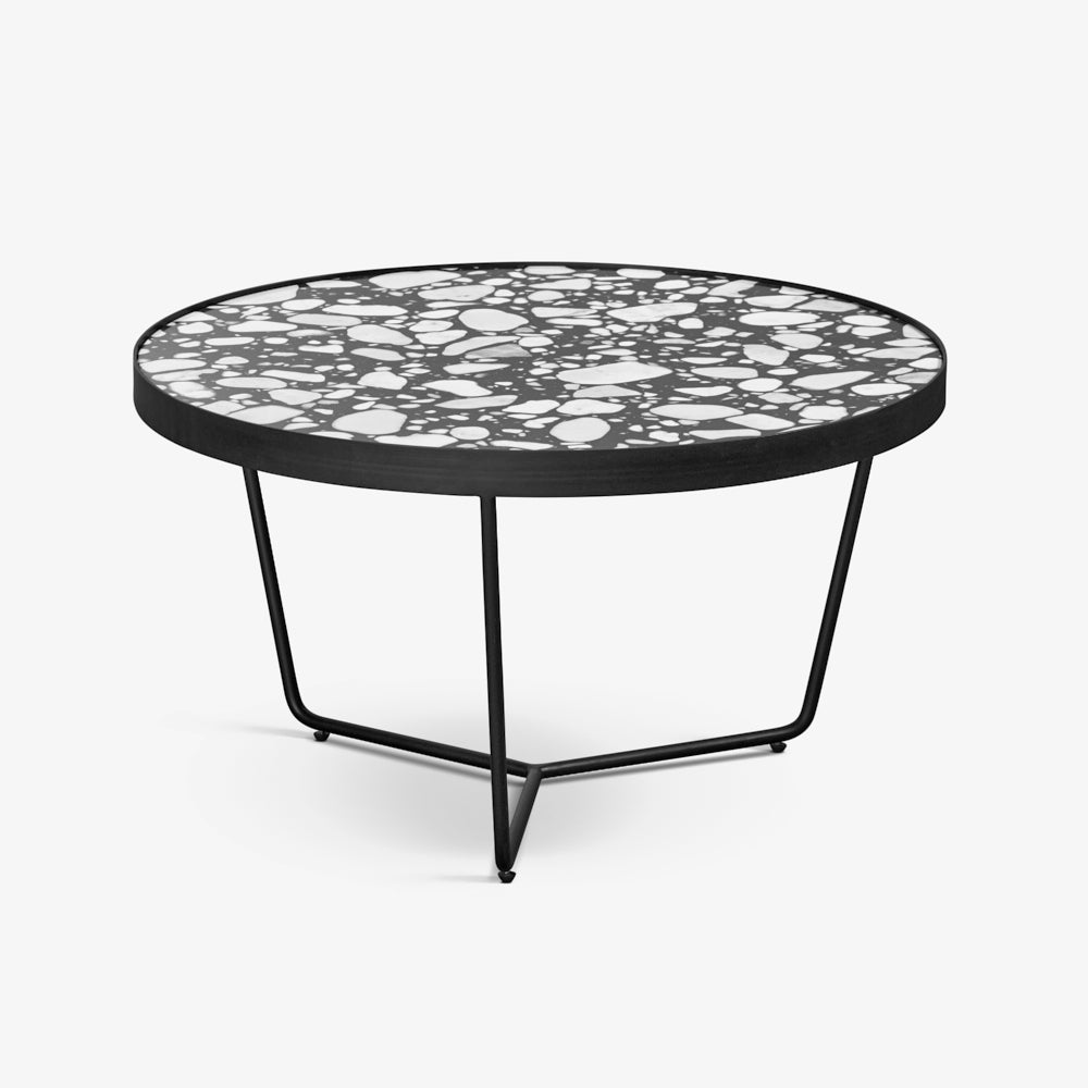 CELYSE | שולחן סלון מודרני מברזל בשילוב שיש טרצו