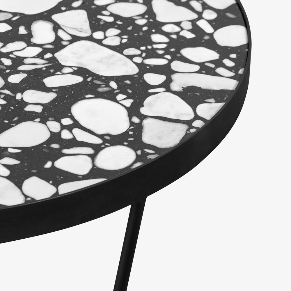CELYSE | שולחן סלון מודרני מברזל בשילוב שיש טרצו