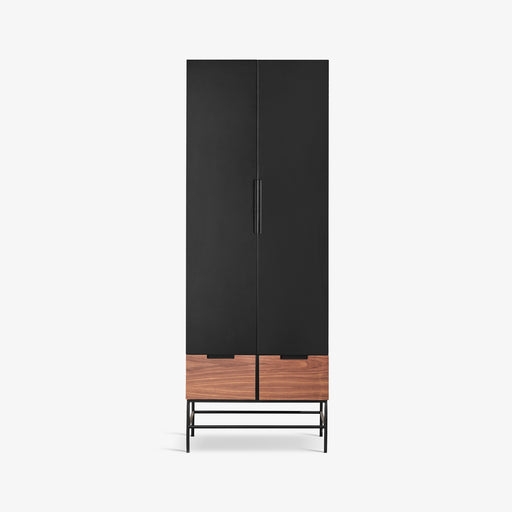 מעבר לעמוד מוצר Arcalis | ארון שירות שחור בשילוב שתי מגירות בגוון עץ