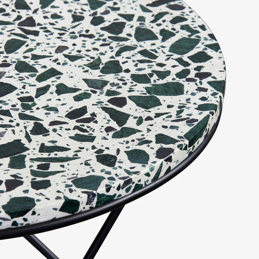 מעבר לעמוד מוצר Koro | שולחן צד עגול משיש טרצו בשילוב רגלי ברזל מעוצבות