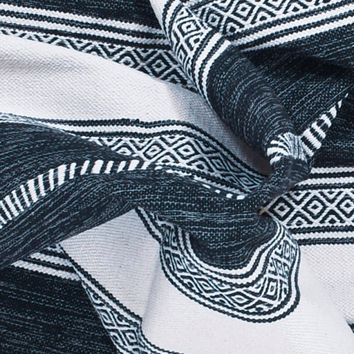 מעבר לעמוד מוצר ESKEL | שטיח 100% כותנה בדוגמאת פסים בגווני שחור ולבן