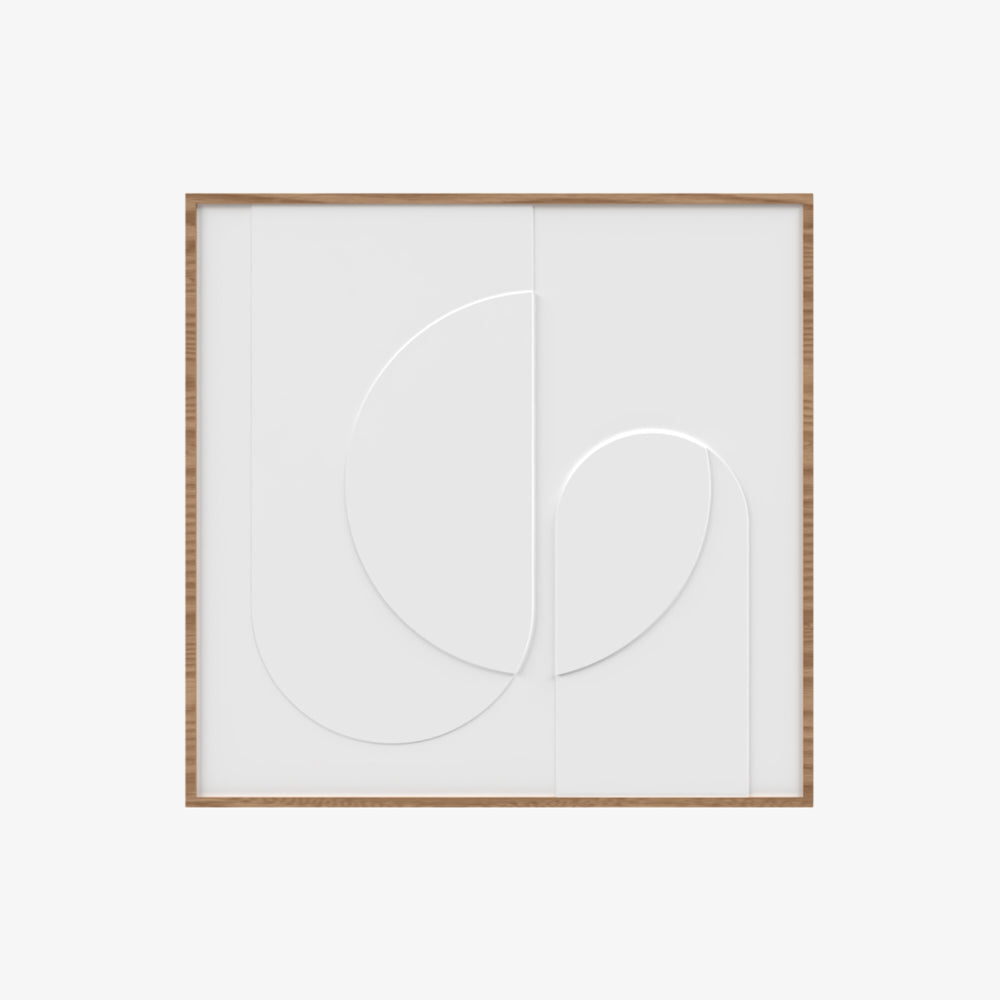ANMITSU | תמונת תבליט מרובעת במסגרת עץ אלון טבעי - KUALA