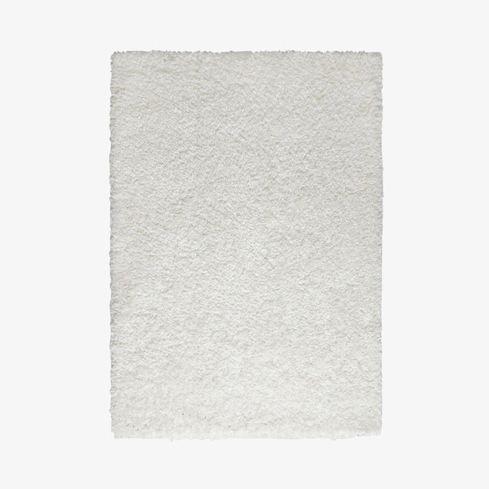 שטיח שאגי מפוליאסטר בגוון לבן