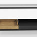 תמונה מזווית מספר 5 של המוצר VITTORIA | שולחן זכוכית עם פלטות עץ