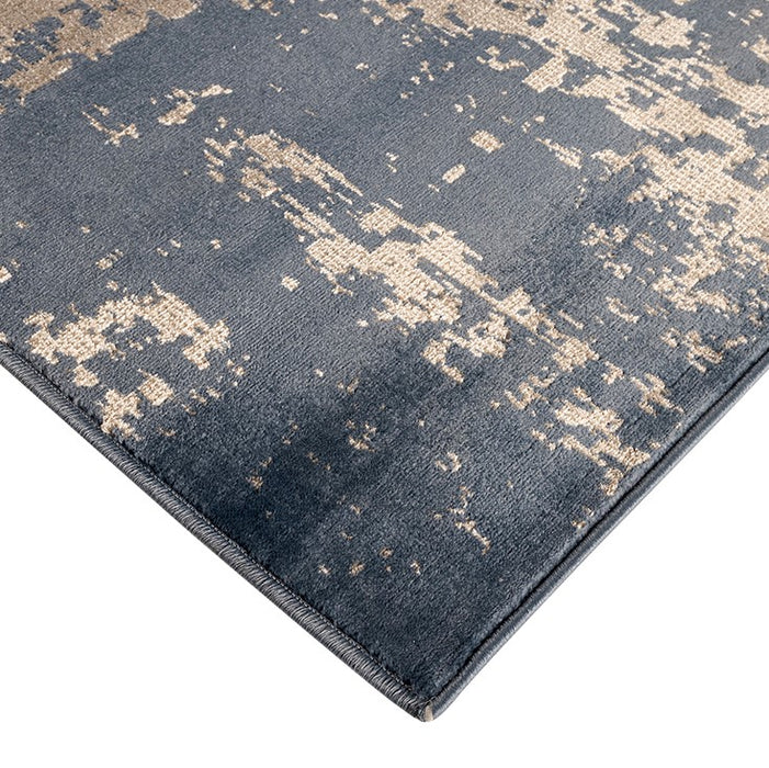 AMADU | שטיח מודרני בגווני כחול ואפור כסוף