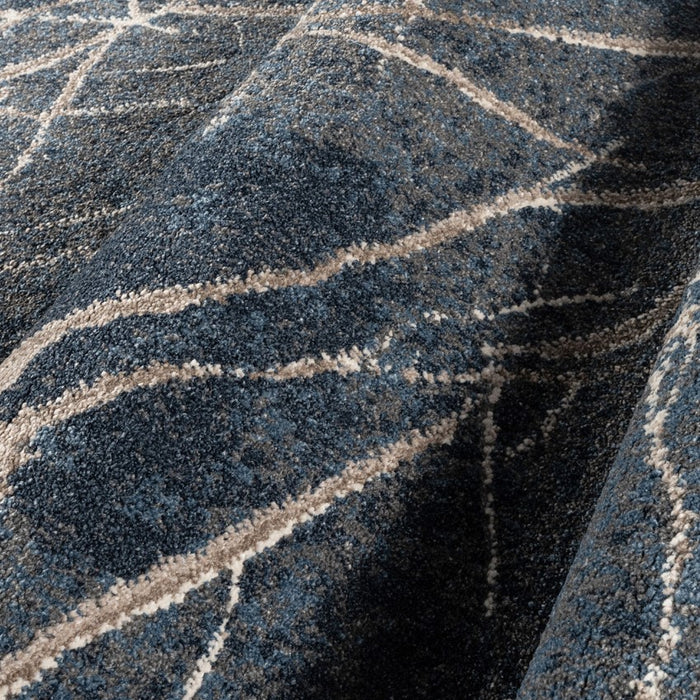 LORCAN | שטיח בעיצוב מודרני בגווני כחול ובז'