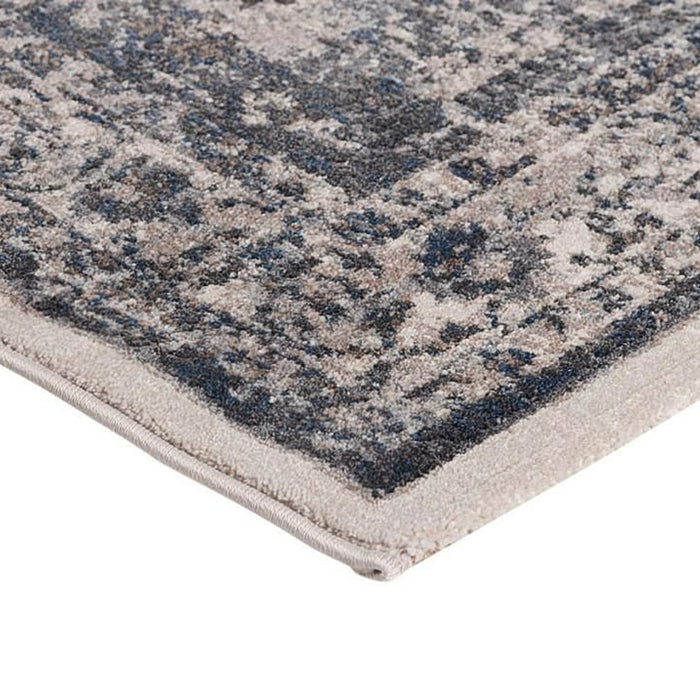 KIRAN | שטיח מעוצב בגווני בז' ואפור עם נגיעות של כחול