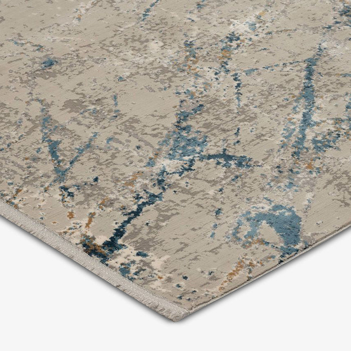 DARIKI | שטיח מעוצב למסדרון בגווני בז' כחול ואפור