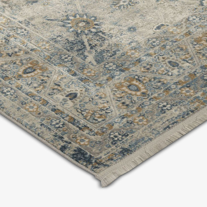 PRISHA | שטיח מעוצב בגווני בז' כחול ואפור