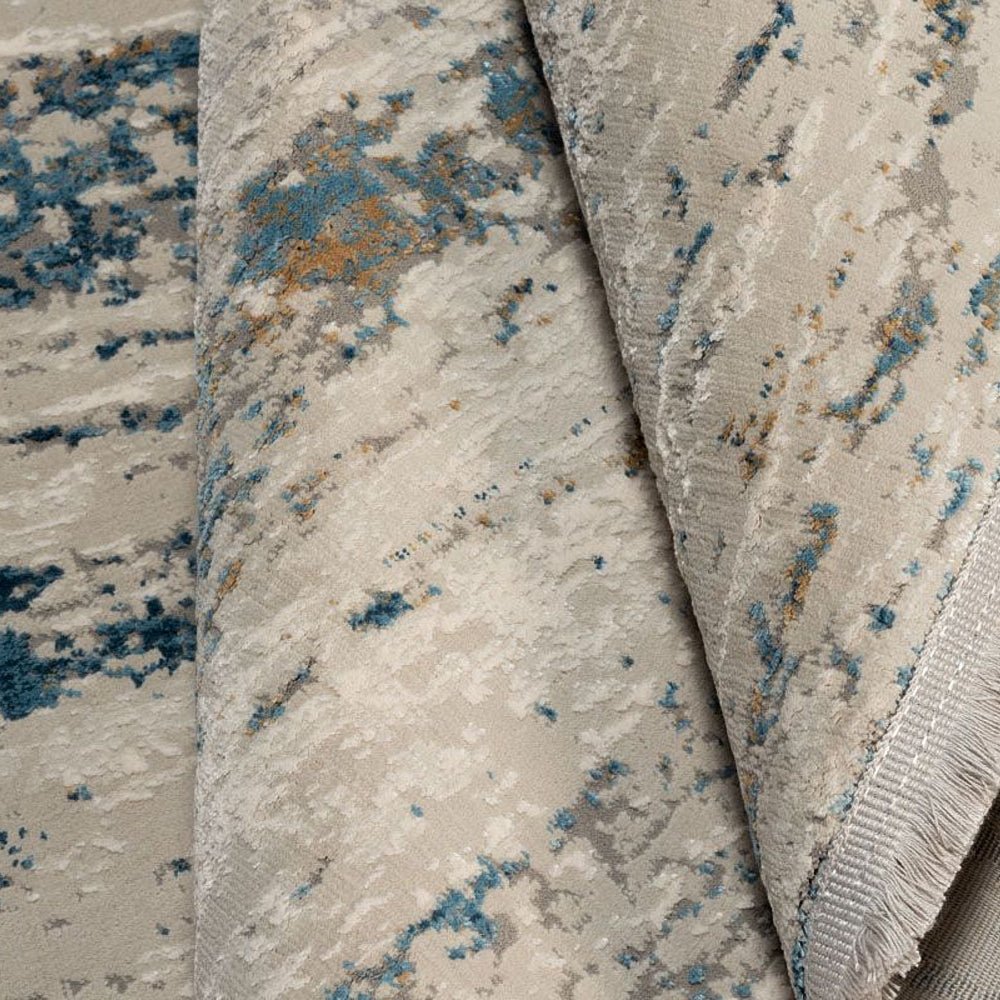 DAKSHA | שטיח מעוצב בגווני בז' כחול ואפור - KUALA