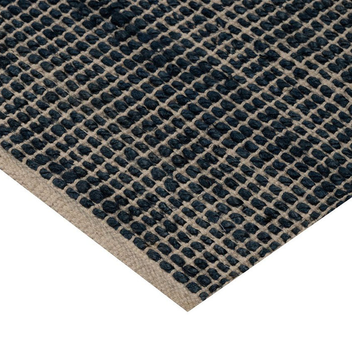 TACOMA | שטיח מעוצב מיוטה וכותנה בגוון כחול מעושן