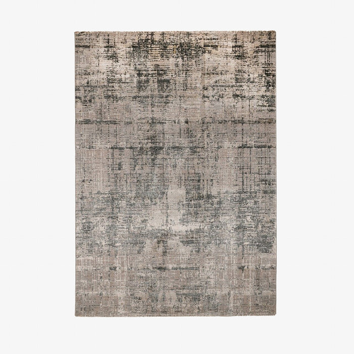 שטיח פוליאסטר בגווני בז' ואפור בהדפס אבסטרקטי