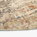 תמונה מזווית מספר 2 של המוצר ISHANA | שטיח עגול מעוצב בגווני בז', כחול וסגול