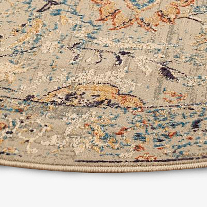 INAYU | שטיח עגול מעוצב בסגנון אתני