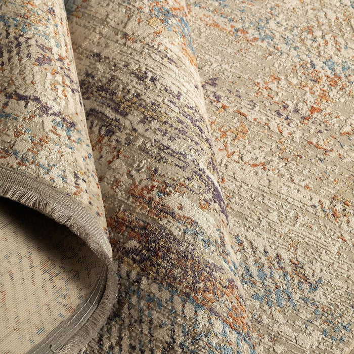 ISHANI | שטיח מעוצב בגווני בז', כחול וסגול