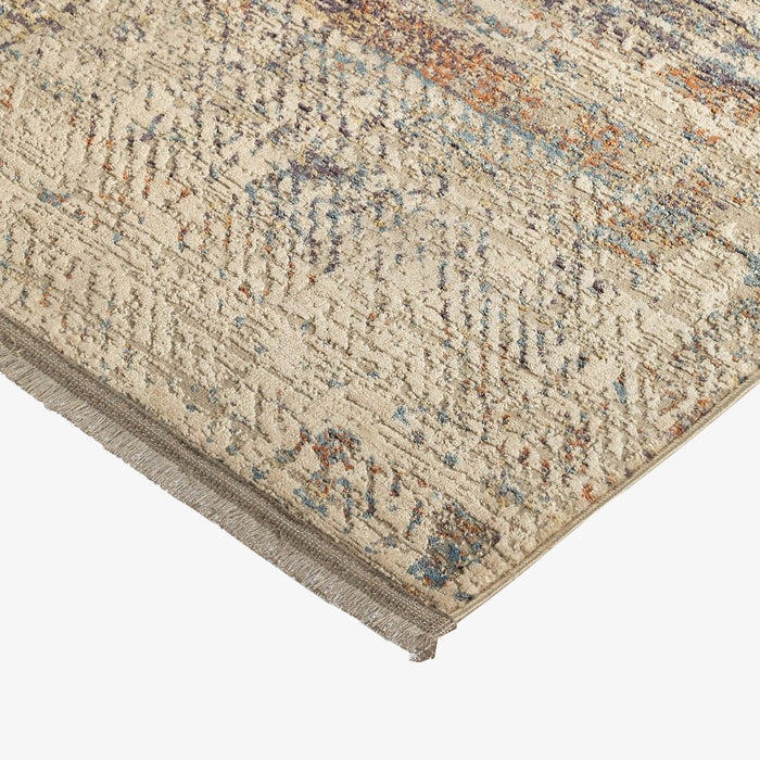 ISHANI | שטיח מעוצב בגווני בז', כחול וסגול