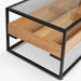 תמונה מזווית מספר 4 של המוצר MOTO | שולחן מלבני מברזל ועץ מחופה זכוכית