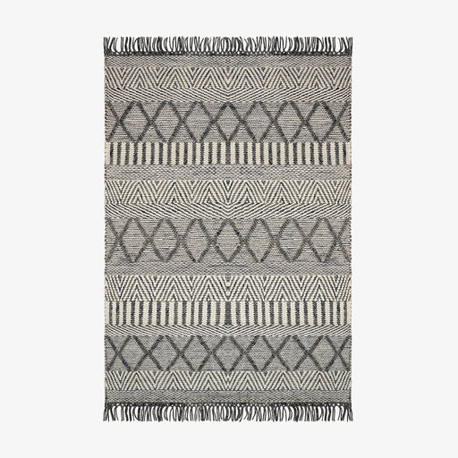 מעבר לעמוד מוצר ROCHER | שטיח צמר קלוע בגווני אפור שמנת