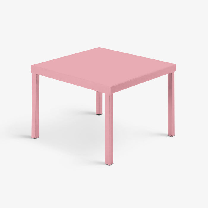 Amadeo | שולחן קפה מרובע ממתכת מגולוונת בצבע ורוד