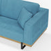 תמונה מזווית מספר 4 של המוצר BOLPOP |  ספה דו מושבית בגוון כחול-טורקיז בבד אריג קטיפתי