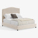 תמונה מזווית מספר 1 של המוצר Lyra | מיטה מרופדת בגוון בז' עם גב גבוה ומעוצב