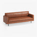 תמונה מזווית מספר 1 של המוצר SHEERAN | ספה תלת-מושבית בריפוד עור סינטטי, בגוון טבק